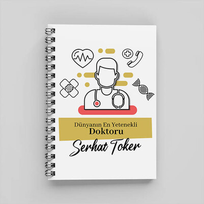 İsim ve Mesajlı Doktor Hediyesi Defter - Thumbnail