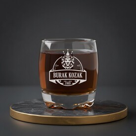  - İsim ve Tarih Yazılı Adora Viski Bardağı