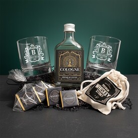  - İsim Yazılı İkili Viski Bardağı ve Kolonya Hediyelik Set