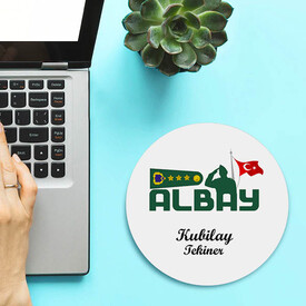 İsimli Albay Temalı Yuvarlak Mousepad - Thumbnail