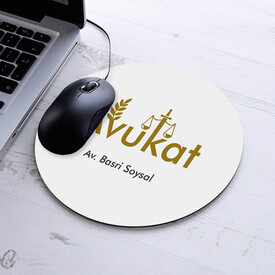 İsimli Avukat Temalı Yuvarlak Mousepad - Thumbnail