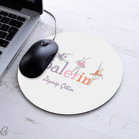 İsimli Balerin Temalı Yuvarlak Mousepad - Thumbnail