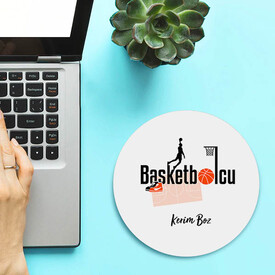 İsimli Basketbolcu Temalı Yuvarlak Mousepad - Thumbnail