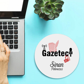 İsimli Gazeteciler İçin Yuvarlak Mousepad - Thumbnail