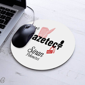 İsimli Gazeteciler İçin Yuvarlak Mousepad - Thumbnail