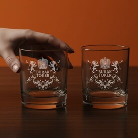  - İsimli İkili Prestige Glass Viski Bardağı