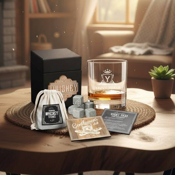 İsimli Kral Tacı Tasarım Viski Seti
