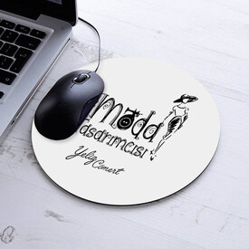 İsimli Moda Tasarımcısı Temalı Yuvarlak Mousepad - Thumbnail