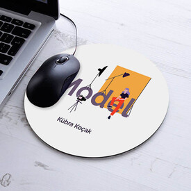 İsimli Modellere Özel Yuvarlak Mousepad - Thumbnail