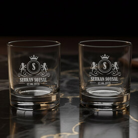  - İsimli ve Tarihli İkili Noble Sip Viski Bardağı