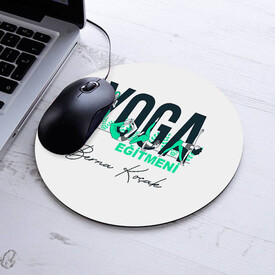 İsimli Yoga Eğitmenlerine Özel Yuvarlak Mousepad - Thumbnail