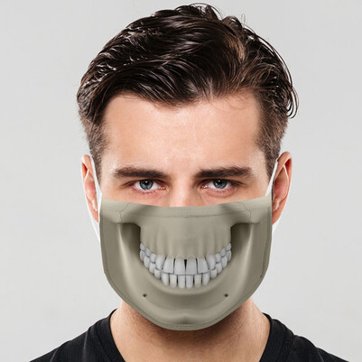  - İskelet Ağzı Tasarımlı Yıkanabilir Maske