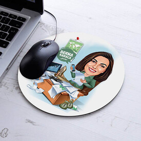  - İşkolik Kadın Karikatürlü Mousepad