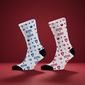  - İsme Özel 2'li Sevgili Çorap Seti