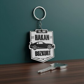  - İsme Özel Araba Temalı Anahtarlık