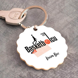 İsme Özel Basketbolcu Papatya Anahtarlık - Thumbnail