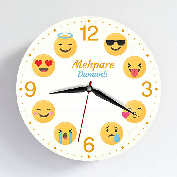 İsme Özel Emoji Duvar Saati
