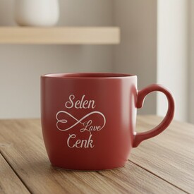  - İsme Özel Kırmızı Sevgili Kupa Bardağı