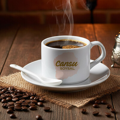  - İsme Özel Lüks Kaşık Hediyeli Nescafe Fincanı