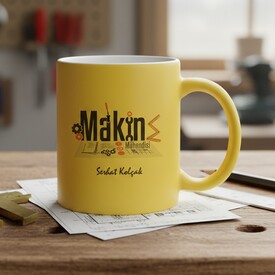  - İsme Özel Makine Mühendisi Sarı Kupa Bardak