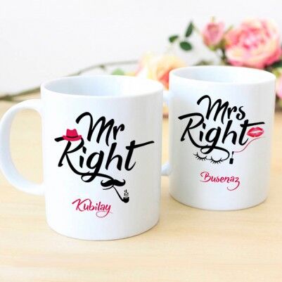  - İsme Özel Mr And Mrs Right Kupaları