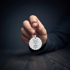 İsme Özel Oğlak Burcu Papatya Anahtarlık - Thumbnail