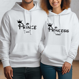 İsme Özel Prince And Princess Sevgili Sweatshirt - Thumbnail