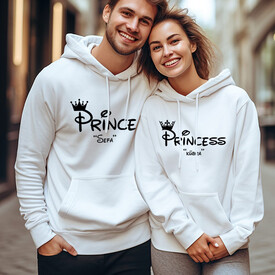 İsme Özel Prince And Princess Sevgili Sweatshirt - Thumbnail