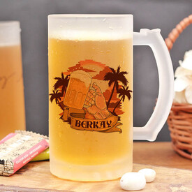 İsme Özel Tropikal Bira Bardağı - Thumbnail