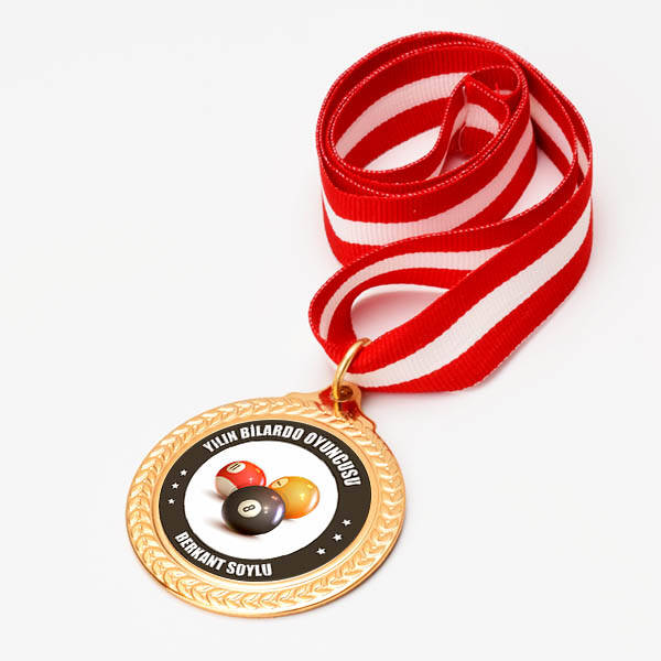 İsme Özel Yılın Bilardo Oyuncusu Madalyonu
