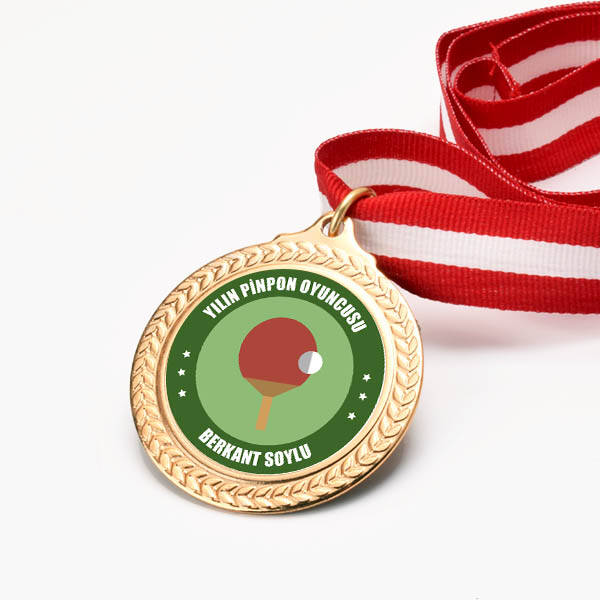 İsme Özel Yılın Pinpon Oyuncusu Madalyonu