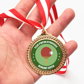 İsme Özel Yılın Pinpon Oyuncusu Madalyonu - Thumbnail