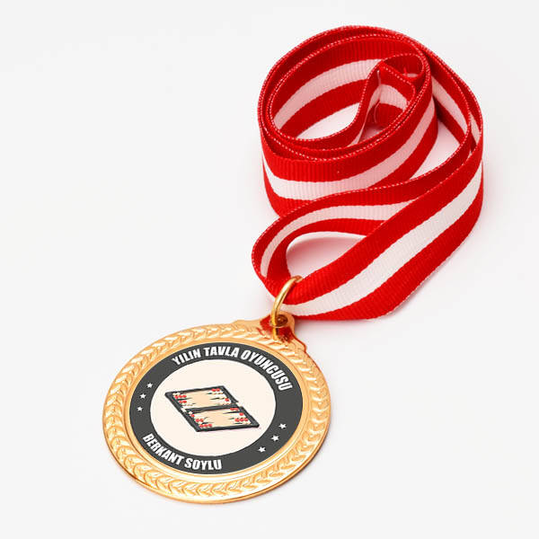 İsme Özel Yılın Tavla Oyuncusu Madalyonu