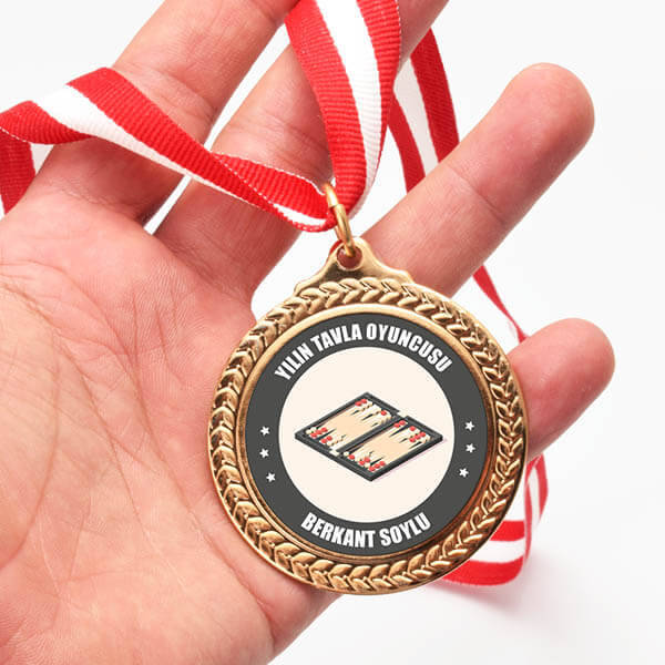 İsme Özel Yılın Tavla Oyuncusu Madalyonu