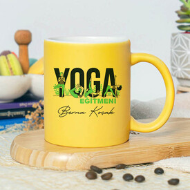  - İsme Özel Yoga Eğitmeni Sarı Kupa Bardak