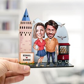  - İstanbul Aşıkları Karikatürlü 3D Biblo