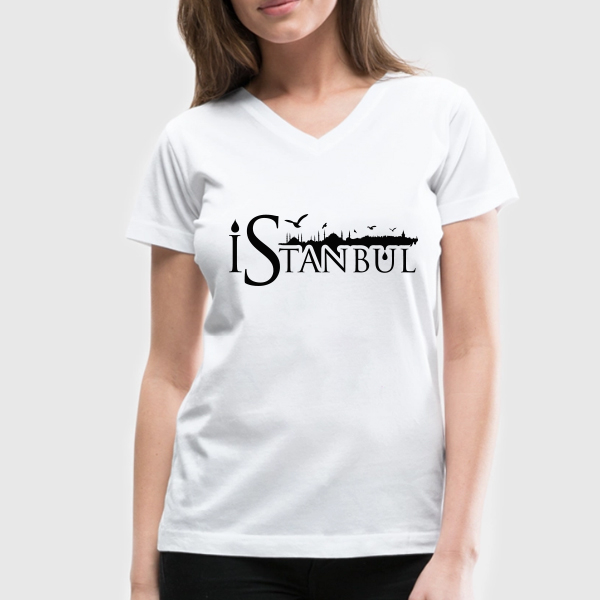İstanbul Baskılı Tişört Bayanlara Özel