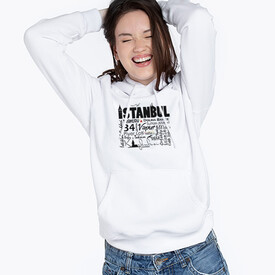  - İstanbul Tasarımlı Kapşonlu Kadın Sweatshirt