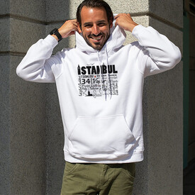 İstanbul Tasarımlı Kapşonlu Sweatshirt - Thumbnail