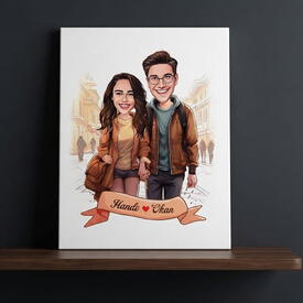  - İstiklal Caddesi ve Aşkımız Karikatürlü Kanvas