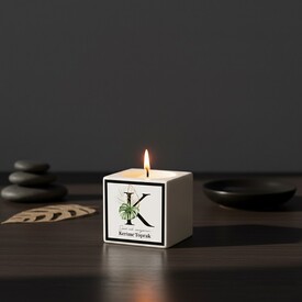  - K Harfli Kişiye Özel Beton Mum