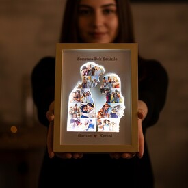 - Kabartmalı Işıklı ve 18 Fotoğraflı Çerçeve