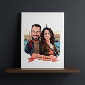  - Kadim İstanbul ve Aşkımız Karikatürlü Kanvas