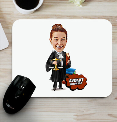  - Kadın Avukat Karikatürlü Mousepad