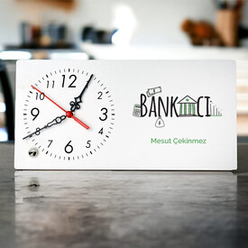 Kadın Bankacıya Hediye Şık Masa Saati - Thumbnail