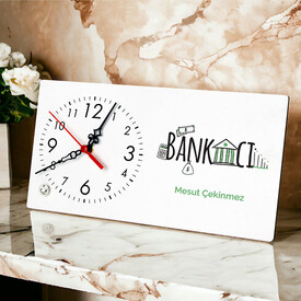 Kadın Bankacıya Hediye Şık Masa Saati - Thumbnail