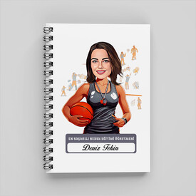  - En Başarılı Kadın Beden Öğretmeni Karikatürlü Defter