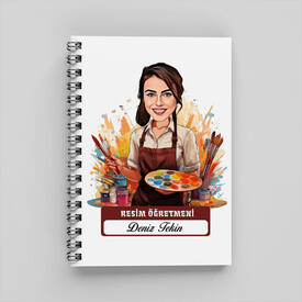  - En Başarılı Kadın Resim Öğretmeni Karikatürlü Defter