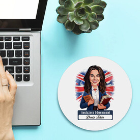  - Kadın İngilizce Öğretmeni Temalı Karikatürlü Mousepad