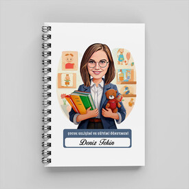  - En Başarılı Kadın Çocuk Gelişim Öğretmeni Karikatürlü Defter
